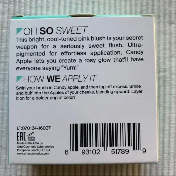 OFRA COSMETICS BLUSH - CANDY APPLE - Picture 7 of 7